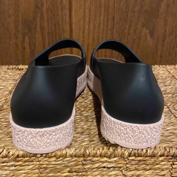 Melissa Puzzle Peep-Toe Flats-Black/Blush Pink- Women’s Size 9 - Picture 6 of 12